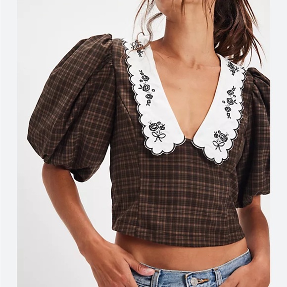 For Love And Lemons Tops - For Love and Lemons University Plaid Top
